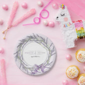 披露宴リースラベフランスのンダーフローラ水彩 ペーパープレート (パーティー)