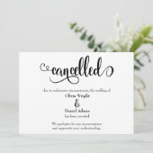 披露宴中止のお詫びとご案内 招待状 (スタンド正面)