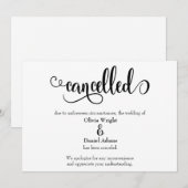 披露宴中止のお詫びとご案内 招待状 (正面/裏面)