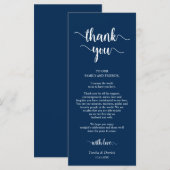 披露宴場所設定サンキューブルー素朴カード プログラム (正面/裏面)