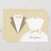 披露宴専用の新郎新結婚婦カード 招待状 (正面/裏面)