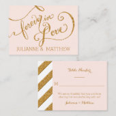 披露宴座席表スクリプトフォーエバーラブグリッター プレイスカード (正面/裏面)