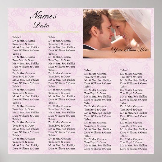 披露宴座席表薄紫 ポスター (正面)