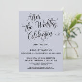 披露宴後のエレガントなダスティーブルー 招待状 (スタンド正面)