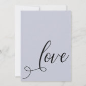 披露宴後のエレガントなダスティーブルー 招待状 (裏面)