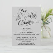 披露宴後のエレガントなライトグレー 招待状 (スタンド正面)