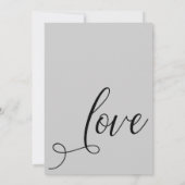 披露宴後のエレガントなライトグレー 招待状 (裏面)