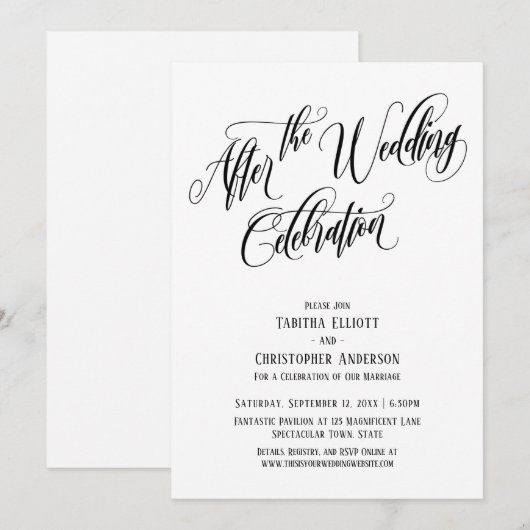 披露宴後の詳細な脚本 招待状 (正面/裏面)