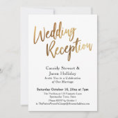 披露宴後の金色、ぼけっとした黒い背景 招待状 (正面)