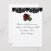 披露宴招待状 デザイン ローズとケーキ 招待状 (正面/裏面)