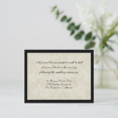 披露宴招待状、ブラックnクリームダマスク 招待状 (スタンド正面)