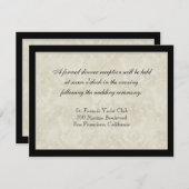 披露宴招待状、ブラックnクリームダマスク 招待状 (正面/裏面)