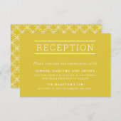 披露宴挿シンプル入モダン型マスタードイエロー 招待状 (正面/裏面)