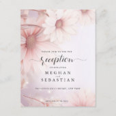 披露宴淡い色の赤面ピンクデイジー エンクロージャーカード (正面)