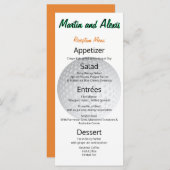 披露宴素晴らしの素晴らしいボールゴルファーのメニュー メニュー (正面/裏面)