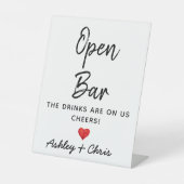 披露宴結婚のオープンバードリンクは私たちのテーブル 台座サイン (正面)