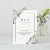 披露宴結婚のフローラ水彩エレガント緑 エンクロージャーカード (スタンド正面)