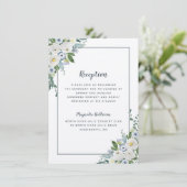 披露宴結婚のフローラ水色グレエレガントー エンクロージャーカード (スタンド正面)