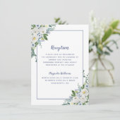 披露宴結婚のフローラ水色ブエレガントルー エンクロージャーカード (スタンド正面)