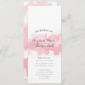 披露宴結婚のメニュー水彩赤面ピンク灰色 メニュー (正面/裏面)