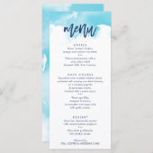 披露宴結婚のMENUスタイリッシュ aqua water color メニュー (正面/裏面)