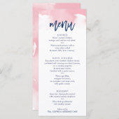 披露宴結婚のMENUピスタイリッシュックウォーター色 メニュー (正面/裏面)