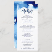 披露宴結婚ズMENUスタイリッシュ navy water color メニュー (正面/裏面)