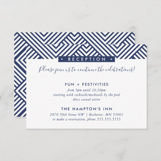 披露宴詳細モダンINSERT geoシンプル pattern 招待状 (正面/裏面)