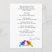 披露宴詳細レインボーロブバード エンクロージャーカード (裏面)