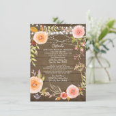 披露宴詳細素朴ライツウッドフローラリース 招待状 (スタンド正面)
