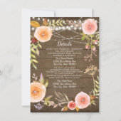 披露宴詳細素朴ライツウッドフローラリース 招待状 (正面)