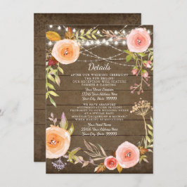 披露宴詳細素朴ライツウッドフローラリース 招待状