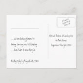 披露宴返信ポストカード インビテーションポストカード (裏面)