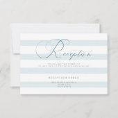 披露宴 – かろうじて青淡い色のいストライプ 招待状 (正面)