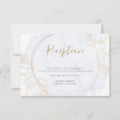 披露宴 | ぎらぎらと輝くバラ ダスティーブルー ウォーターカラー 招待状 (正面)