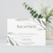 披露宴 |セージ緑のオリーブの枝の水色 招待状 (スタンド正面)