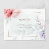 披露宴 |トレンディーサンゴと薄紫アクアレルペオニー エンクロージャーカード (正面)