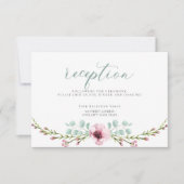 披露宴 | ピンクのアネモンの花と葉 招待状 (正面)