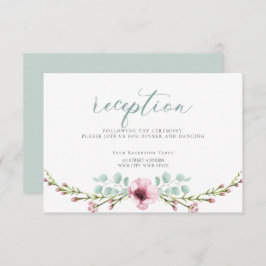 披露宴 | ピンクのアネモンの花と葉 招待状