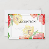 披露宴 | 大はっきりした赤黄色の花 招待状 (正面)