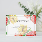 披露宴 | 大はっきりした赤黄色の花 招待状 (スタンド正面)