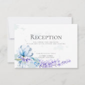披露宴 |水彩ラベンダー – ほこりっぽいブルーフローラ 招待状 (正面)