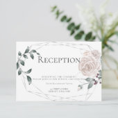 披露宴 |水彩埃っぽいバラフローラシルバー エンクロージャーカード (スタンド正面)