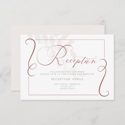 披露宴 – 辛うじて植物性のスパイスとクリーム 招待状 (正面/裏面)