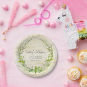 披露宴BOHOリースリーフ樺の木ウッド素朴秋 ペーパープレート (パーティー)