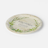 披露宴BOHOリースリーフ樺の木ウッド素朴秋 ペーパープレート (アングル)