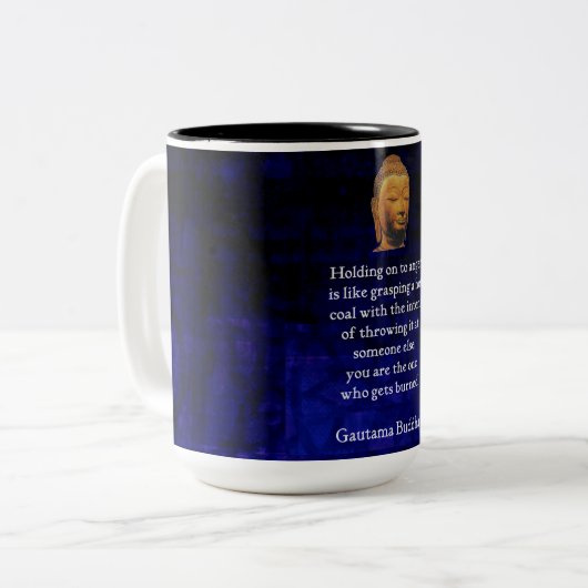 抱きかかえ仏感動的引用文 ツートーンマグカップ (正面左)