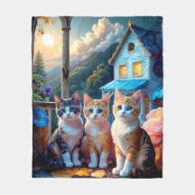 抱きしめたくなるようなフリースの子猫たち もこもこブランケットと一緒に