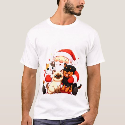 抱きしめたくなるサンタのぬくもり Tシャツ (正面)