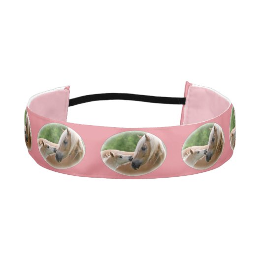 抱きしめているHaflingerのロバおよび子馬 アスレチックヘッドバンド (正面)